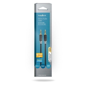 Nedis 3,5 mm-es sztere&oacute; audiok&aacute;bel 0,5m fekete (CABW22000AT05)