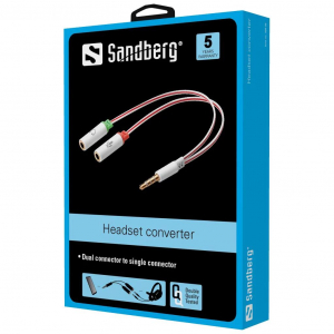Sandberg Dual->Single Headset adapter (508-59)