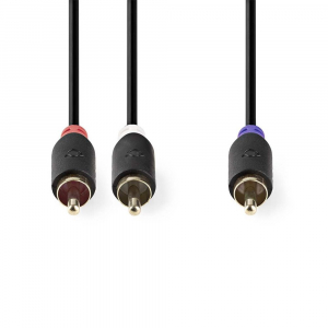 Nedis RCA apa - 2x RCA apa m&eacute;lynyom&oacute; k&aacute;bel 3m (CABW24000AT30)