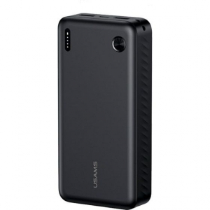 USAMS PB83 2xUSB-A + 1xUSB Type-C Power Bank 20000mAh fekete (20KCD25401)
