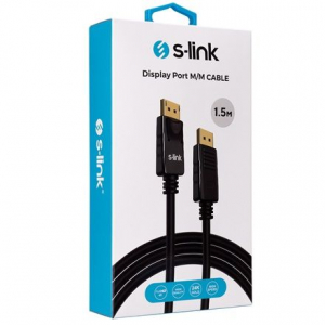 S-Link SLX-460 DisplayPort apa-apa &ouml;sszek&ouml;tő k&aacute;bel 4K, 1,5m fekete (8936)