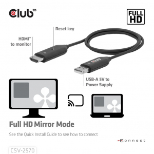 Club 3D vezet&eacute;k n&eacute;lk&uuml;l USB-C - HDMI adapter fekete (CSV-2570)