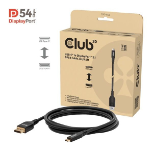 CLUB3D USB-C -> DisplayPort k&aacute;bel 1.8m fekete (CAC-1563)