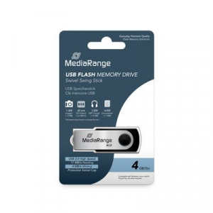 Pen Drive 4GB MediaRange ez&uuml;stsz&iacute;nű-fekete USB2.0 (MR907)