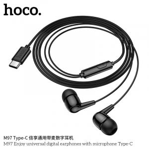 Hoco M97 USB-C csatlakoz&oacute;s mikrofonos f&uuml;lhallgat&oacute; fekete (HC656740)