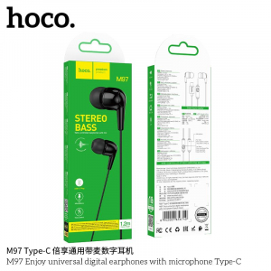 Hoco M97 USB-C csatlakoz&oacute;s mikrofonos f&uuml;lhallgat&oacute; fekete (HC656740)