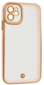 Gigapack Apple iPhone 11 műanyag tok &aacute;ttetsző-aranysz&iacute;nű &eacute;s r&oacute;zsasz&iacute;n (GP177587)