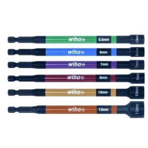 Wiha m&aacute;gneses hatlap&uacute; bit-dug&oacute;kulcs k&eacute;szlet 1/4&rdquo;, 6 r&eacute;szes, sz&iacute;nk&oacute;dolt (47035)