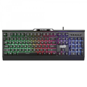 Yenkee YKB WT200US Conqueror USB gamer billentyűzet, RGB LED h&aacute;tt&eacute;rvil&aacute;g&iacute;t&aacute;ssal, US kioszt&aacute;ssal