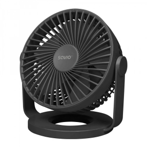 Savio akkumul&aacute;toros asztali ventil&aacute;tor fekete (AD-01)