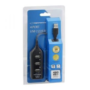 Esperanza EA116 USB 2.0 HUB 4 portos fekete