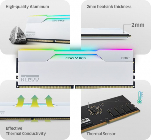 32GB 6000MHz DDR5 RAM Klevv CRAS V RGB CL30 (2x16GB) feh&eacute;r (KD5AGUA80-60A300J)