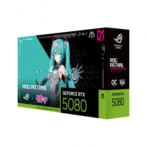 ASUS GeForce RTX 5080 16GB ROG Astral OC Hatsune Miku Edition videokártya (ROG-ASTRAL-RTX5080-O16G-HATSUNE-MIKU-EDITION)
