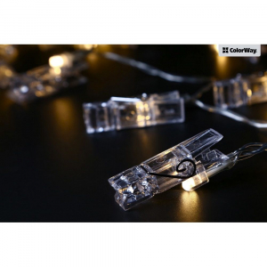 ColorWay fot&oacute;csipeszes f&eacute;nyk&eacute;ptart&oacute; f&eacute;nyf&uuml;z&eacute;r 20 LED 3m (CW-LCP-20L30B)