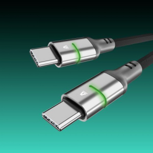 AVAX CB634 STEELY LED USB-C - USB-C fonott gyorst&ouml;ltő k&aacute;bel 60W 3m fekete