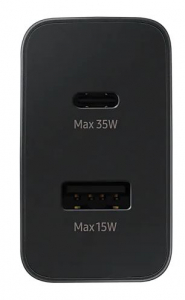 Samsung TA220 Duo h&aacute;l&oacute;zati t&ouml;ltőfej 35W fekete "Gigapack csomagol&aacute;s" (EP-TA220NBEGEU)