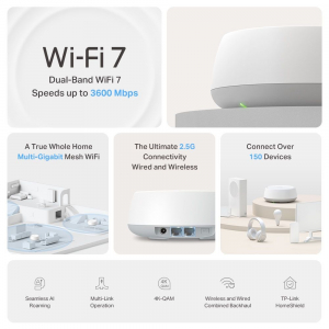 TP-Link Deco BE25 BE3600 Home Mesh WiFi 7 rendszer (DECO BE25(3-PACK))