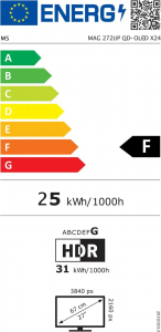 27" MSI MAG 272UP QD-OLED X24 Gaming monitor (9S6-3CD79A-024)