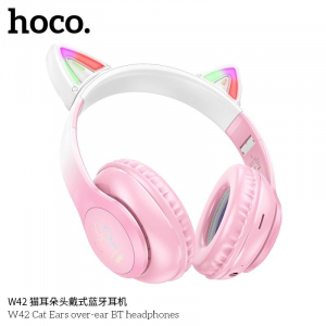 Hoco W42 Cat Ears Bluetooth fejhallgat&oacute; r&oacute;zsasz&iacute;n
