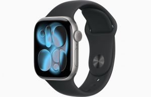 Apple Watch Series 11 GPS + Cellular 42mm asztrosz&uuml;rke alum&iacute;niumtok fekete sportsz&iacute;j M/L (MF8C4MP/A)