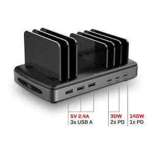 Lindy 160 W-os 6 portos USB t&ouml;ltő&aacute;llom&aacute;s (73436)