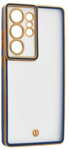 Gigapack Samsung Galaxy S25 Ultra (SM-S938) műanyag tok &aacute;ttetsző-aranysz&iacute;nű &eacute;s k&eacute;k (GP-177601)