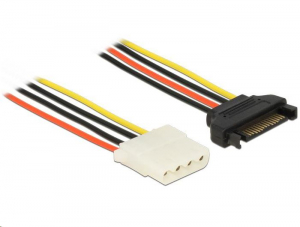 Delock 60136 Power SATA 15 Pin male > 4 Pin female hosszabbító kábel 20 cm