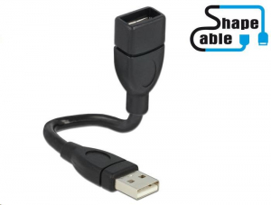 Delock 83497 USB 2.0 A male > USB 2.0 A female hosszabító kábel 15 cm