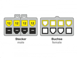 Delock 83653 Power 8 pin EPS male (2x4 pin)  > 8 pin female 44cm hosszabbító kábel