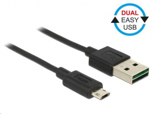 DeLock 83844 EASY USB 2.0 Type-A (male) - Micro Type-B (male) kábel 1m fekete