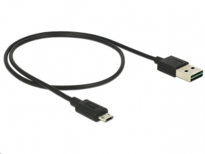 DeLock 83845 EASY USB 2.0 Type-A (male) - Micro Type-B (male) kábel 0.5m fekete