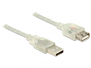 Delock 83884 USB 2.0 Type-A male > USB 2.0 Type-A female 3m áttetsző