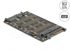 Delock &aacute;talak&iacute;t&oacute; M.2 M kulcsos NVMe SSD-ről U.2 csatlakoz&oacute;ra &eacute;s M.2 B kulcsos SATA SSD-ről SATA csatlakoz&oacute;ra (64354)