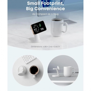 Anker MagGo 3 az 1-ben dokkol&oacute;&aacute;llv&aacute;ny vezet&eacute;k n&eacute;lk&uuml;li t&ouml;ltő feh&eacute;r (B25M4G21)