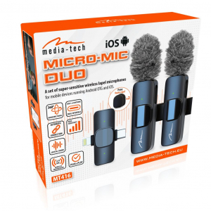 Media-Tech Micro-Mic Duo cs&iacute;ptetős mikrofonk&eacute;szlet (MT416)