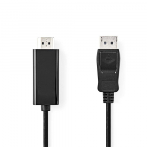Nedis CCGL37100BK10 Displayport - HDMI k&aacute;bel 1080p 1m (CCGL37100BK10)