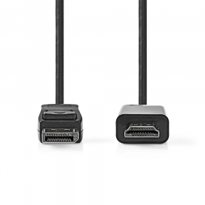 Nedis CCGL37100BK10 Displayport - HDMI k&aacute;bel 1080p 1m (CCGL37100BK10)