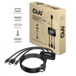 Club 3D USB-C + HDMI + MiniDisplayPort 1.2 - HDMI 4K60Hz HDR apa/apa akt&iacute;v adapter 32AWG (CAC-1630)