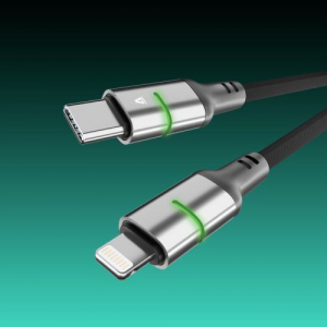 AVAX CB636 STEELY LED 27W USB-C &ndash; Lightning gyorst&ouml;ltő k&aacute;bel fekete 2m
