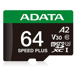64GB microSDXC ADATA Speed Plus UHS-I U3 Class 10 +adapter (UD64GUI3V30A2SP-RA1)