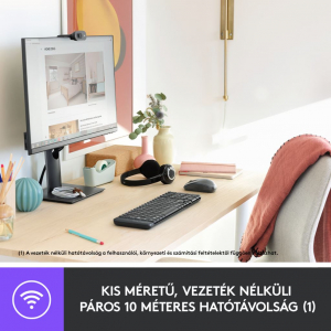 Logitech Wireless Combo MK220 vezet&eacute;k n&eacute;lk&uuml;li billentyűzet + optikai eg&eacute;r Grav&iacute;rozott HU (920-003167/3161)