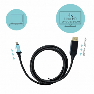 i-tec USB-C - DisplayPort k&aacute;bel 150cm fekete (C31CBLDP60HZ)