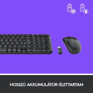 Logitech Wireless Combo MK220 vezet&eacute;k n&eacute;lk&uuml;li billentyűzet + optikai eg&eacute;r Grav&iacute;rozott HU (920-003167/3161)