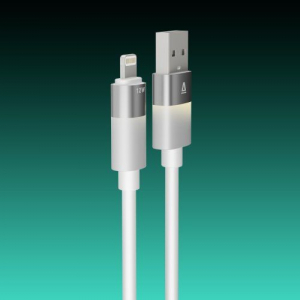 AVAX CB310 GLOWY USB-A - Lightning t&ouml;ltők&aacute;bel 1m feh&eacute;r