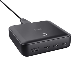 Trust Maxo 100W-os 4 portos USB asztali t&ouml;ltő fekete (25242)
