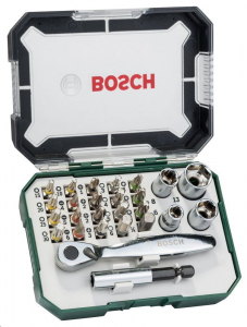 Bosch 2607017322 26 részes csavarozófej és dugókulcs készlet