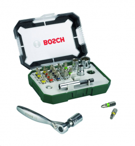 Bosch 2607017322 26 részes csavarozófej és dugókulcs készlet
