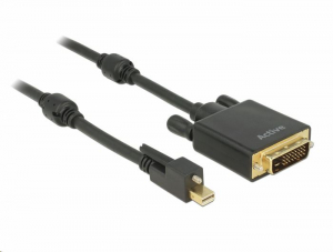 Delock 83725 mini Displayport 1.2 csatlakozó csavarral > DVI csatlakozó 4K aktív 1m