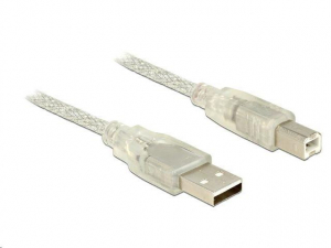 Delock 83892 USB 2.0 Type-A male > USB 2.0 Type-B male 1m áttetsző