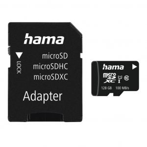 Hama microSD mem&oacute;riak&aacute;rtya 128GB + adapter (00124158)